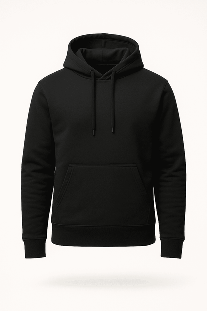 Black hoodie on a white background