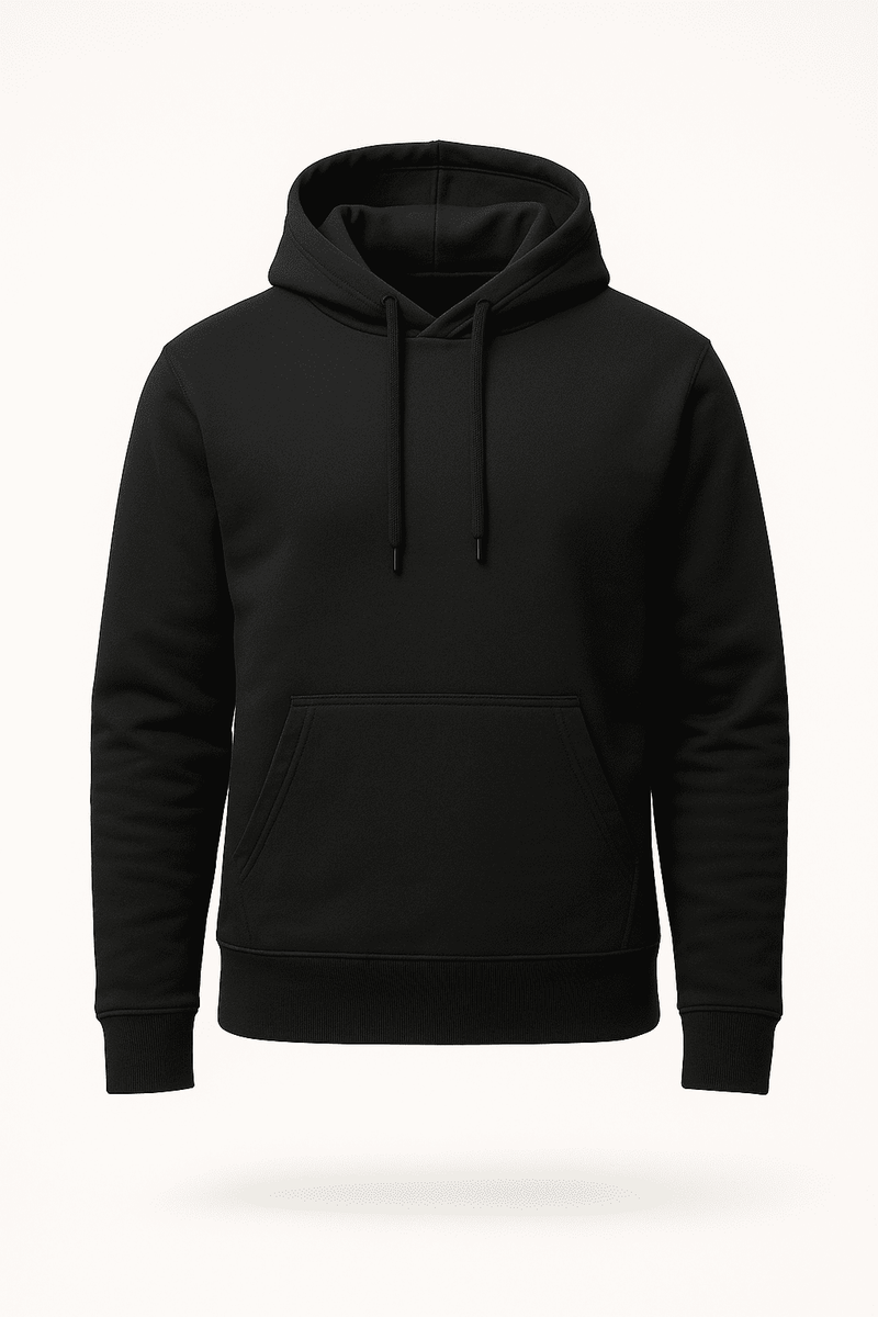 Black hoodie on a white background